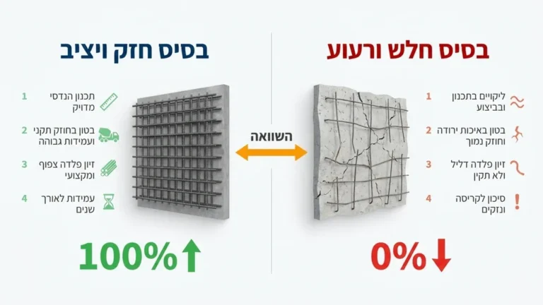 עבודות שלד ופיתוח מקצועיות בשלבי יסודות