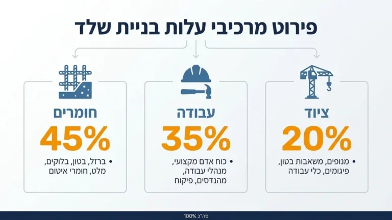 תוכניות אדריכליות ומחשבון לחישוב עלות קבלן שלד