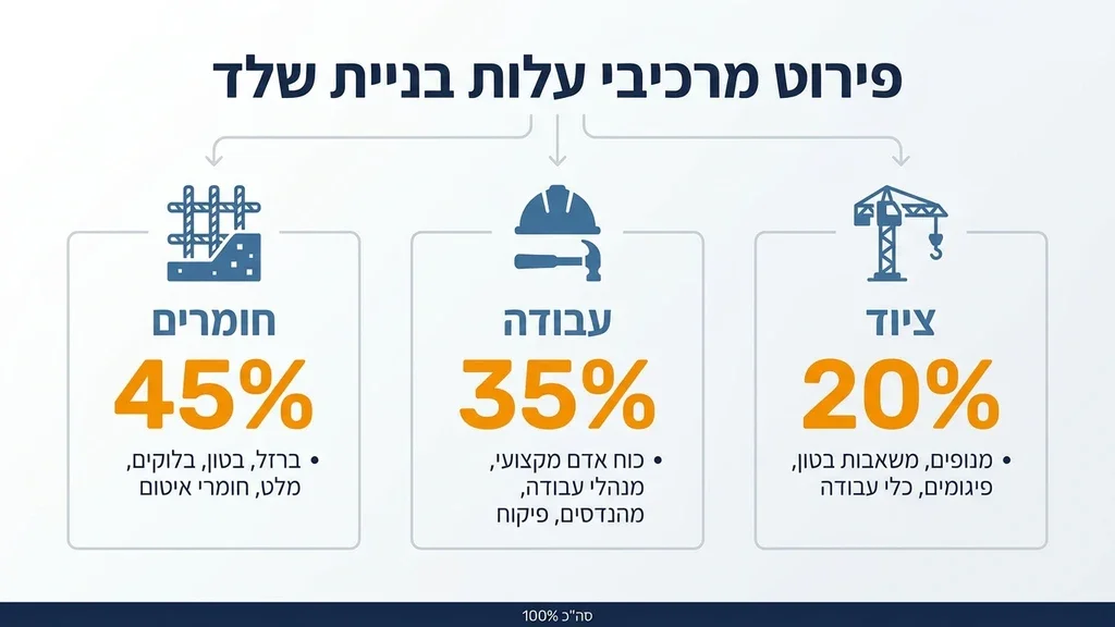 נוצר על ידי מודל בינה מלאכותית Gemini Pro תוכניות אדריכליות ומחשבון לחישוב עלות קבלן שלד