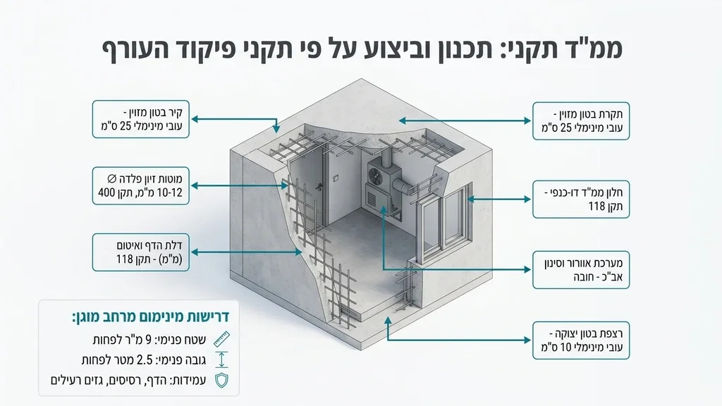 אחרי הפסקה המסבירה על תקני פיקוד העורף, מתאים להציג תוכניות אדריכליות הנדסיות. תוכניות אדריכליות עבור בניית ממד